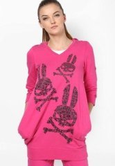 Punk Pink Printed Sweatshirt women