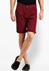 R&c Solid Maroon Shorts men