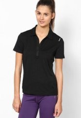 Reebok Polyester Black Polo T Shirt women