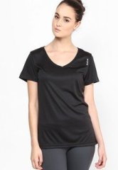 Reebok Polyester Spandex Black T Shirt women