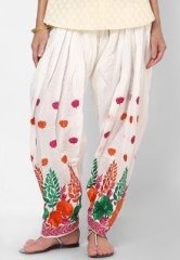 Resham Dhaga Cream Embroidered Patiala Salwar women