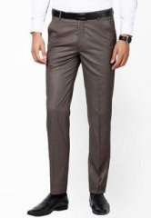 Richlook Solid Brown Formal Trouser men