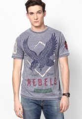 Ringspun Grey Round Neck T Shirt men