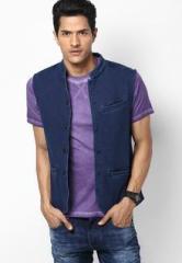 Riot Jeans Blue Waist Coat men