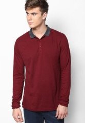 River Island Berry Contrast Collar Polo T Shirt men