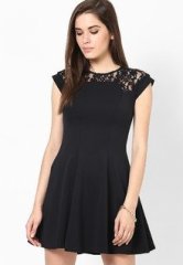 River Island Black Lace Skater Dress women