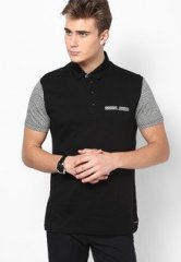 River Island Black Polo T Shirt men