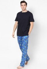 River Island Blue Monkey Print Pyjama Set men