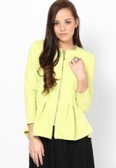 River Island Lime Textured Jersey Peplum Jacket women