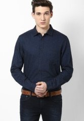 River Island Navy Blue Casual Shirts men