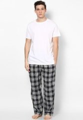 River Island Navy Check Pyjamas Set men