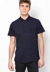 River Island Navy Spot Print Polo T Shirt men