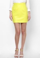 River Island Yellow Pu Clover Skirt women