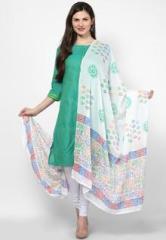 Ruhaans White Printed Dupatta women