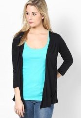 S Oliver Black 3/4Th Sleeve Shrugs women