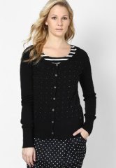 S Oliver Black Full Sleeve Shrugs women