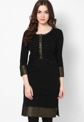 Sangria Acrylic Black Kurti women