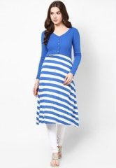 Sangria Acrylic Blue Kurti women