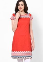 Sangria Cotton Red Kurta women