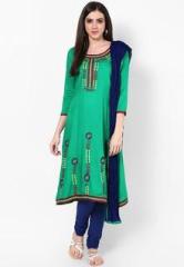 Sangria Green Salwar Kameez Dupatta women