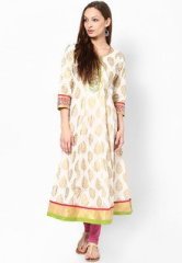 Sangria Polyester White Kurti women