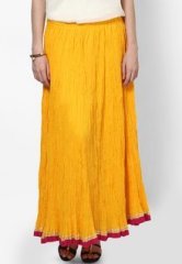 Sangria Yellow Cotton Skirt women