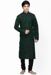 Sanwara Printed Green Kurta Pyjama men