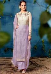 Saree Mall Lavender Embellished Dress Material women