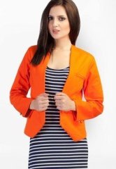 Schwof Orange Twill Solid Jacket women