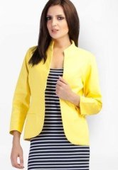 Schwof Yellow Twill Solid Jacket women