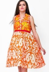 Shakumbhari Orange Printed Tunic women