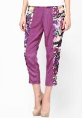 Shibori Purple Printed Capris women