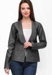 Sia Black Solid Winter Jacket women