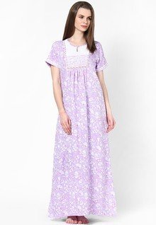 Silky Purple Night Gown women