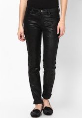 Sisters Point Black Leather Look Pants women