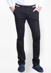 Sixth Element Solid Black Casual Trouser men