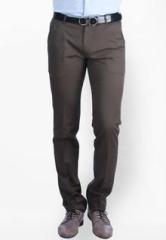 Sixth Element Solid Brown Casual Trouser men