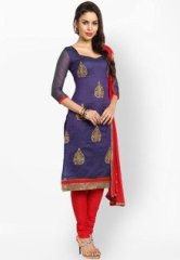 Soch Purple Embroidered Dress Material women