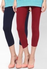 Softwear Pack Of 2 Multi Color Solid Capri women