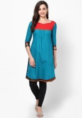 Span Cotton Blue Kurta women