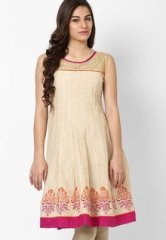 Span Cotton Brown Straight Kurta women