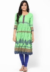 Span Cotton Green Kurta women