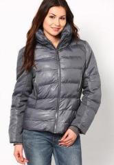 Sportelle Usa*india Grey Solid Winter Jackets women