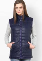 Sportelle Usa*india Solid Navy Blue Winter Jacket women