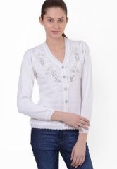 Sportking White Embroidered Sweater women