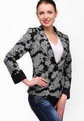 Stilestreet Black Printed Blazer women