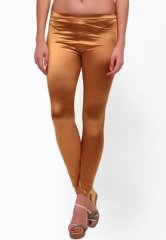 Street 9 Gold Satin Party Leggings women