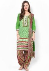 Stri Green Printed Patiala Salwar With Dupatta women