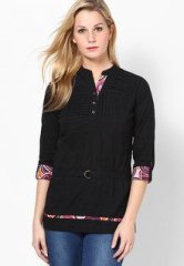 Style Quotient Black 3/4Th Sleeve Tunic women