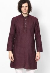 Sultan The King Of Kurta Solid Maroon Kurta men